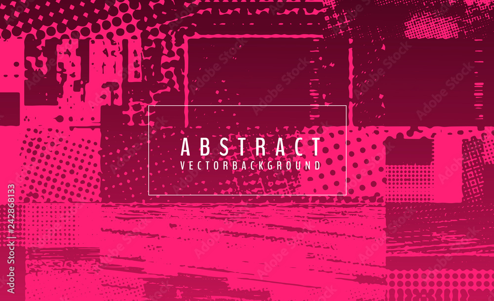 Poster abstract vector background. screen error effect. strokes cut out irregular geometric patterns. glitc