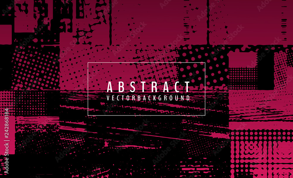 Poster abstract vector background. screen error effect. strokes cut out irregular geometric patterns. glitc