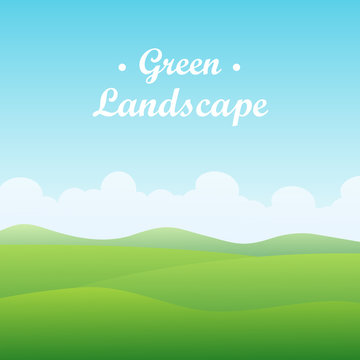 Green hill landscape on sunny day