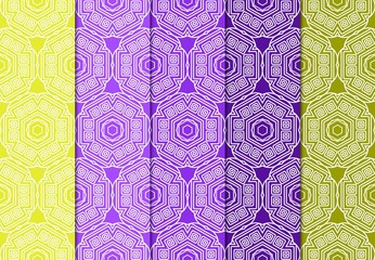 Set Of Geometric Seamless Pattern. Modern Floral Ornament. Vector Illustration. For The Interior Design, Wallpaper, Decoration Print, Fill Pages, Invitation Card, Cover Book