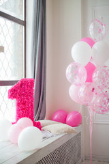 pink and white room