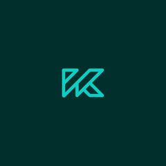 Letter K Outline Modern Business Simple Logo