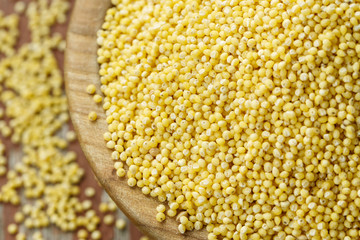 raw millet in a plate