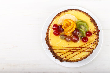 cake with berries on the table