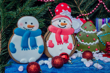 Christmas gingerbread closeup