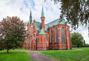 Fototapeta na wymiar Gothic Matthew's church (Matteuskyrkan) in Norrkoping, Sweden