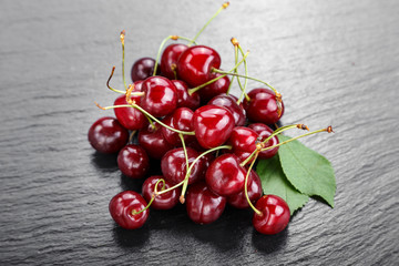 small bunch of black cherries