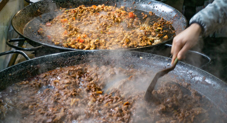 Ethiopian street food being made