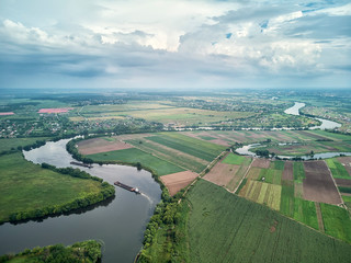 River in Moscow, Russia - aerial view