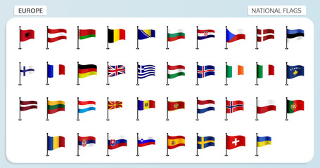 Europe national flags