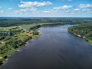 River in Moscow, Russia - aerial view