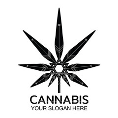 Obraz premium abstract cannabis logo icon vector