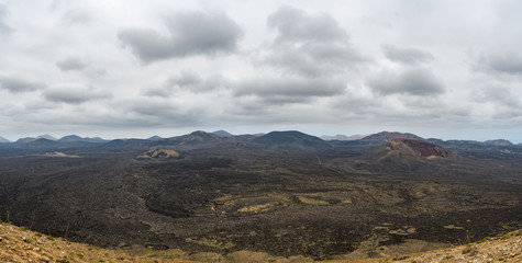 Volcanic landscape, Timanfaya National Park, Lanzarote, Spain