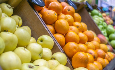 Fruits and vegetables at a farmers market