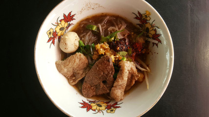 Noodles soup with pork, Thai food