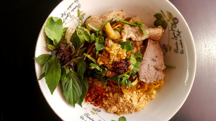Noodles soup with pork, Thai food