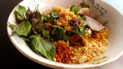 Noodles soup with pork, Thai food