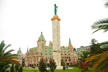 Fototapeta premium Statue of Medea on the Europe square, Batumi city