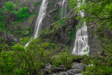 Khlong Lan Waterfall, the beautiful waterfall in deep forest at Khlong Lan National Park ,Kamphaeng Phet, Thailand
