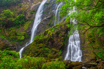 Khlong Lan Waterfall, the beautiful waterfall in deep forest at Khlong Lan National Park ,Kamphaeng Phet, Thailand,