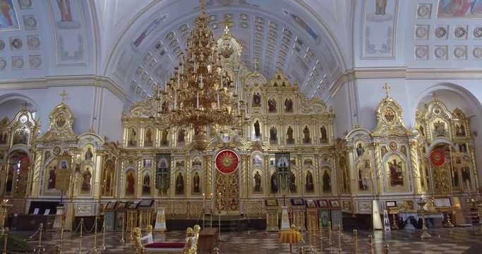 Saransk, Mordovia/Russia-winter :Saransk Cathedral of St. Theodore Ushakov hyperlapse