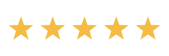 Fototapeta premium Rating stars vector icon. Five stars customer product rating review flat icon for apps and websites. Star icon vector. Classic rank isolated.