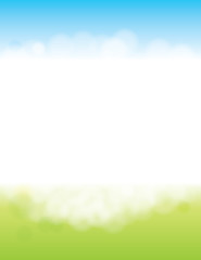 Obraz premium Spring and Summer Background with Blue Skies and Green Grass
