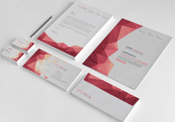 Stationery Set with Red Accents