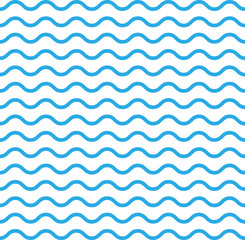 Wavy line seamless pattern. Vector illustration. Blue