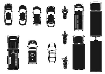 Vehicles. Set of different vehicle icons. Car, ambulance, motorcycle, truck and fire truck icons. Flat vector. © norsob
