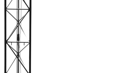 Vertical metallic structure silhouetted against white background