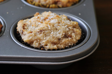 Banana Coconut Muffins in Baking Pan