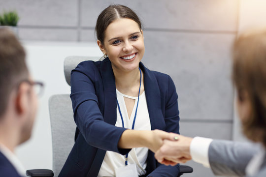 Business interview in modern office