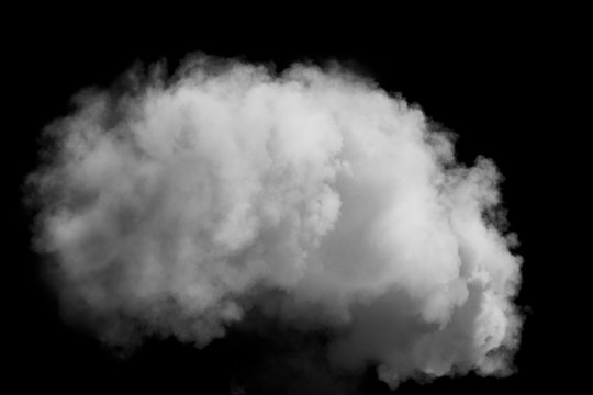 Thick smoke isolated on a black background black and white monochrome image