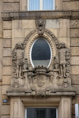 Bas-relief ,relief (sculpture) at Bayerische Staatsbank Pirmasens, Germany,2017 