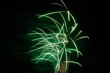 Colorful firework with black background