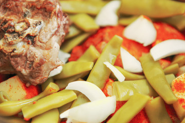 Braised Lamb Stew With Potatoes, Onions And Other Vegetables