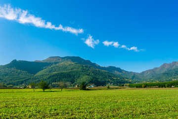 The Peak of Puigsacalm, at Vall d'en Bas, Garrotxa (Catalonia, Spain).