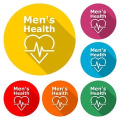 Men's Health text, Men's Health logo or icon,color set with long shadow
