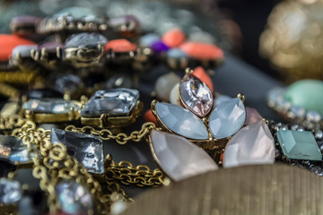 Detailed view of various Jewelry and props