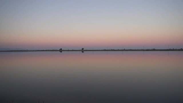 Sunset in the Ebro delta in Tarragona