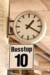 Clock in the station in germany,buss  stop,10