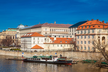 Fototapeta na wymiar The beautiful old town of Prague city and the Vltava river
