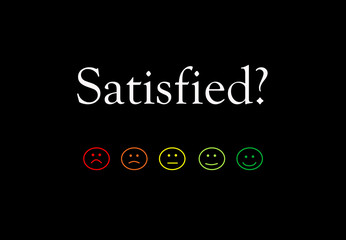 Business quality service customer feedback on satisfaction evaluation?And good mood smiley - Image