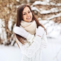 Beautiful winter girl portrait - outdoor