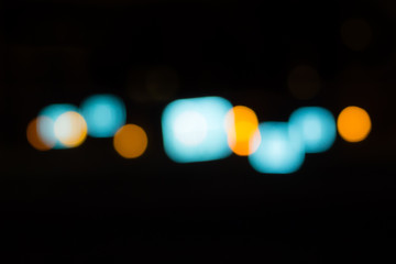 Blue Yellow White bokeh. blurred lights for abstract color background