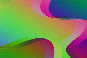 Empty abstract colorful background with curves colored lines. Abstract background with space for text or image. Empty template and mockup for designers. Defocus and glitch effect.