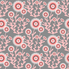 Fototapeta na wymiar bouquet of flowers with pink and white colors on a gray color