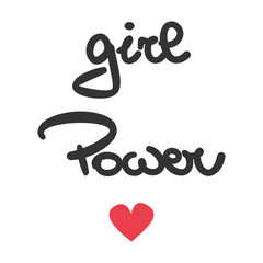 cute vector hand drawn lettering feminism slogan girl power text 