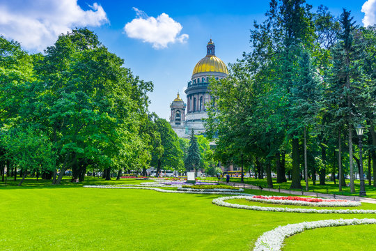 St. Isaac's Cathedral in St. Petersburg in summer, Russia